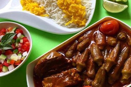 طرز تهیه خورش بامیه اصیل جنوبی خوشمزه و مجلسی با گوشت و مرغ