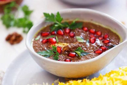 دستورپخت خورش فسنجان شمالی مجلسی و جا افتاده