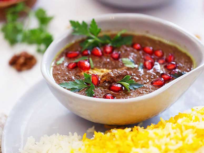 دستورپخت خورش فسنجان شمالی مجلسی و جا افتاده