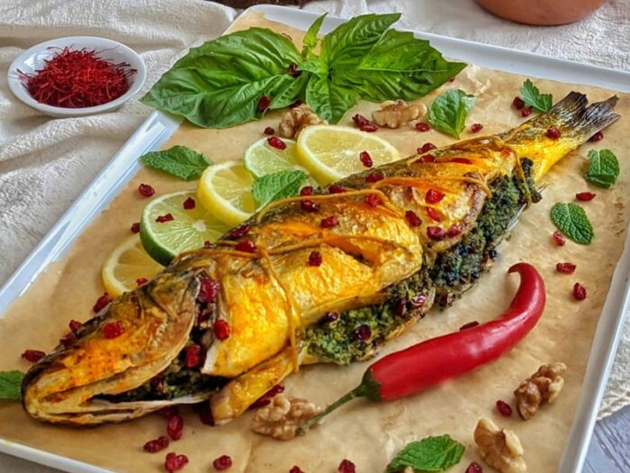 طرز تهیه ماهی سفید شکم پر